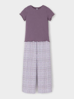 К 1636/спелый виноград,шотландская клетка пижама для дев