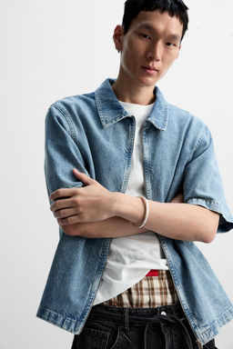 ZIPPED DENIM SHIRT - Zara фото 5