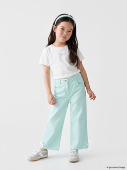 Брюки Regular Fit для девочек из габардина