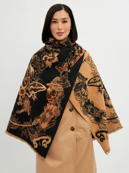 в составе ШЕРСТЬ и кашемир Большой, мягкий, теплый двусторонний палантин.