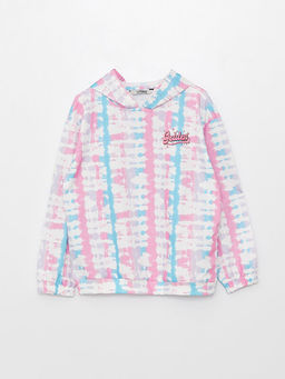 Kap??onlu Bask?l? Uzun Kollu K?z ?ocuk Sweatshirt ve E?ofman Alt? - Waikiki фото 2