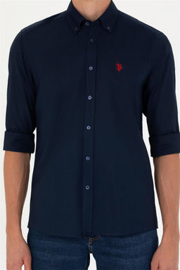 U. S. Polo Assn Мужская темно-синяя базовая рубашка с длинным рукавом - U.s. polo assn фото 13