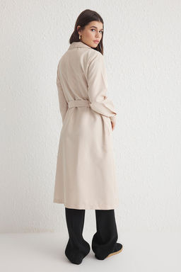 Trendyolmilla Bej Kusakl? Su Itici Uzun Trenckot TWOAW24TR00003  фото 24