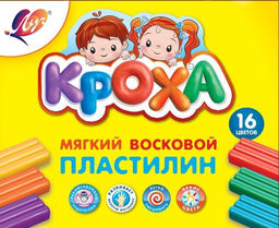 Пластилин восковой ЛУЧ КРОХА мягкий, 16 цветов, 240 г, со стеком  фото 2