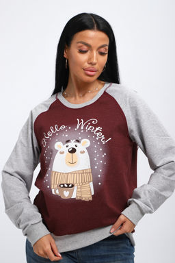 Свитшот женский из футера Гамми бордовый