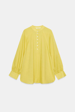 CAMISA FLUIDA CON RAMIO ZW COLLECTION / Amarillo - Zara фото 7