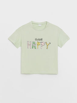 Bisiklet Yaka Bask?l? K?z ?ocuk Pijama ?st