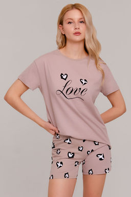 Арт. 9159 Пижама с шортами 42-50 (5 шт) Цвет:бежевый - Калинка фото 2