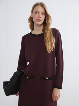 Bisiklet Yaka Triko Elbise