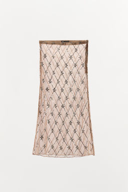 EMBROIDERED BEADED MIDI SKIRT - Zara фото 8
