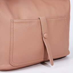 Сумка - мешок женская на молнии, 33×33 см, розовая