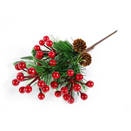 Blumentag VDF-137 Веточка хвойная с шишками и ягодами 3 х 1 шт. 27 см 01  фото 3