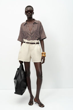 CROPPED LINEN BLEND SHIRT - Zara фото 33
