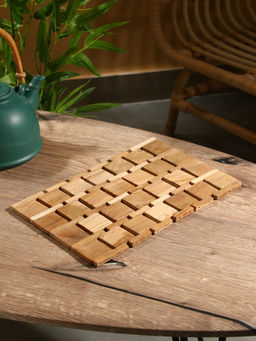 Коврик из тикового дерева, 30×20×0.7 см