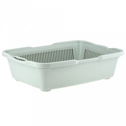 Лоток-туалет для кошек 23х42х11см, пластик, с сеткой, ментоловый (Россия)