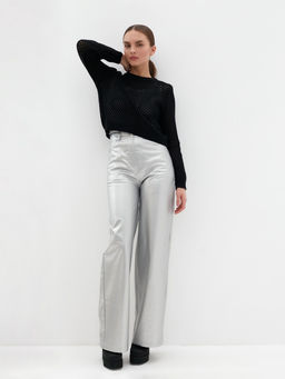 Джемпер сетка женский MIST Knitwear, размер 42 (S), чёрный