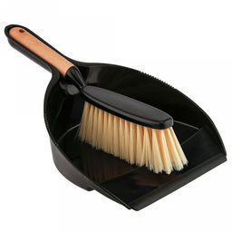 Комплект для уборки "Служанка" 2 предмета: щетка-сметка 27х4х8,5см, ворс ПВХ 5,5см, основание пластик, ручка бамбук; совок 22х32,2х7,8см с резинкой, пластик, цвет черный, общий размер комплекта 22х32,2х10,5см, упак. п/эт (Китай)