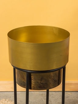 Кашпо на подставке «Золото Скифов», 28×28×61 см, железо