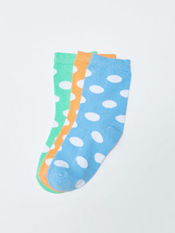 Puantiyeli K?z ?ocuk Soket ?orap 3l?