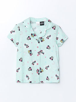 Minnie Mouse Bask?l? ?ortlu K?z ?ocuk Pijama Tak?m