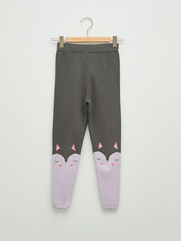 Beli Lastikli Desenli K?z ?ocuk Triko Tayt