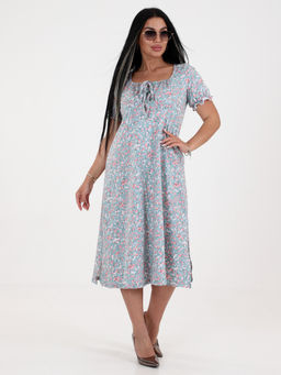 ПЛ-АНЖЕЛИКА ПЛАТЬЕ ЖЕНСКОЕ (Цветы ментол) - А-дина фото 3