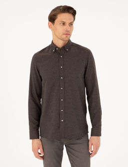Kahverengi Slim Fit Uzun Kollu G_mlek