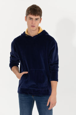 U. S. Polo Assn Мужская темно-синяя комфортная толстовка с капюшоном