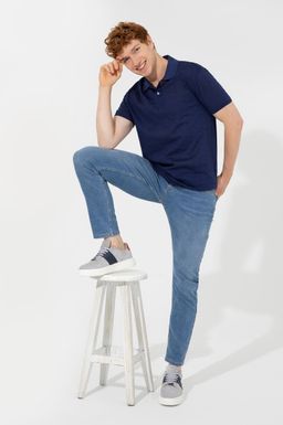 U. S. Polo Assn Мужская темно-синяя футболка с воротником-поло - U.s. polo assn фото 4