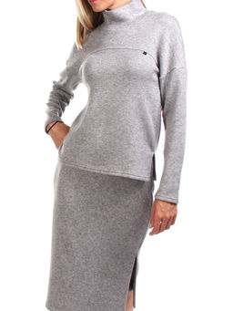 КОСТЮМ С ЮБКОЙ КС6667 СЕРАЯ АНГОРА - Assana фото 5
