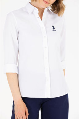 U. S. Polo Assn Женская белая базовая рубашка с длинным рукавом - U.s. polo assn фото 13