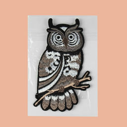 Цена за 3 шт. Термоаппликация «Филин», 10.5×6.5 см, серая