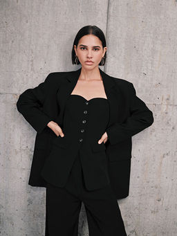 Straplez Yaka Kad?n Klasik Yelek