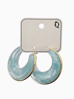 Серьги-кольца акрил «Тренд», голубые в золоте