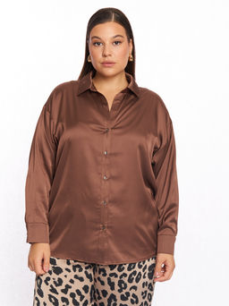 Атласная рубашка BL11537BRW19 - Артесса фото 2