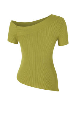 Yag Yesil Asimetrik Yaka Fitted Triko Ince Bluz TWOSS26BZ00291 - Trendyolmilla фото 6