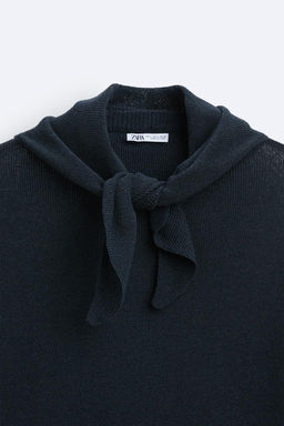 KNIT T-SHIRT WITH NECKERCHIEF - Zara фото 7