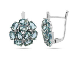 Серьги из серебра лондон топаз кварц, Алира