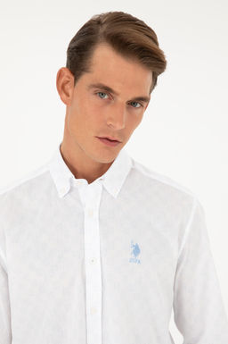 U. S. Polo Assn / Мужская голубая рубашка с длинным рукавом - U.s. polo assn фото 2