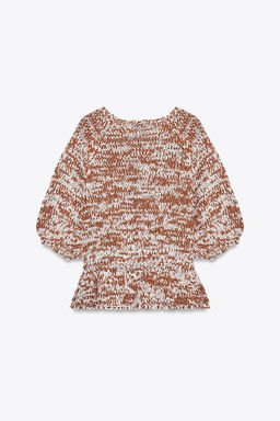 COMBINED KNIT PEPLUM TOP - Zara фото 6