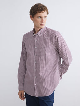 Regular Fit Uzun Kollu Ekose Poplin Erkek G?mlek