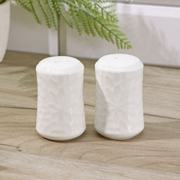 Набор фарфоровый для специй Доляна Эстет. Кракле, 2 предмета: солонка, перечница, цвет белый