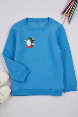 Mavi Bask?l? Pamuklu Orme Sweatshirt TKDAW25SW00014