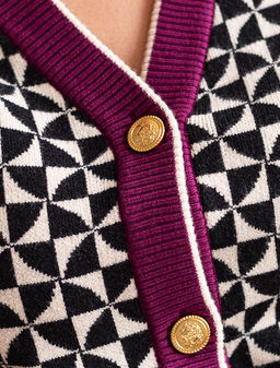 VILATTE / Жакет двуслойной жаккардовой вязки с кашемиром  фото 3