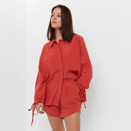 Костюм женский (блузка, шорты) MINAKU: Casual Collection, красный, размер 46
