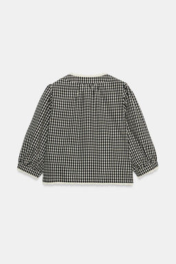 GINGHAM CHECK CROCHET JACKET - Zara фото 8