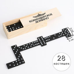 Цена за 2 шт. Домино Время игры «Командирское», 28 шт., 15×5×3 см, костяшка 4×2 см