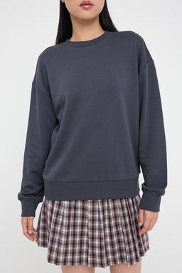 Murdum Kal?n Sardonsuz Oversize/Genis Kesim Bisiklet Yaka Orme Sweatshirt TWOAW26SW00028 - Trendyolmilla фото 7