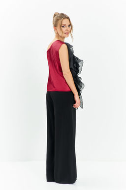 Блуза Euro Moda 681 красный, чёрный