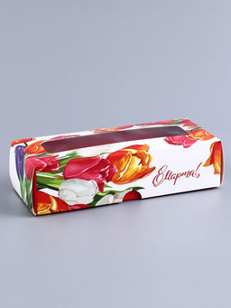 Коробка с обечайкой для 3 конфет, с окном 8 марта, 13?5?3.3 см - UPAK LAND фото 2